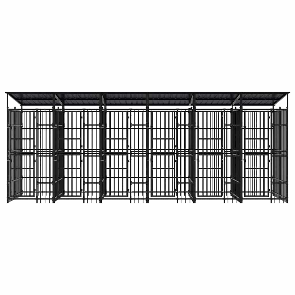 Outdoor-Hundezwinger mit Dach Stahl 1,84 m²