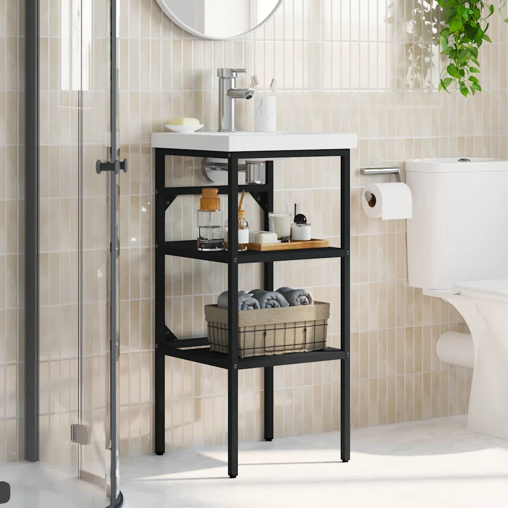 Badezimmer Waschtischgestell Weiß 40x38x83 cm Eisen