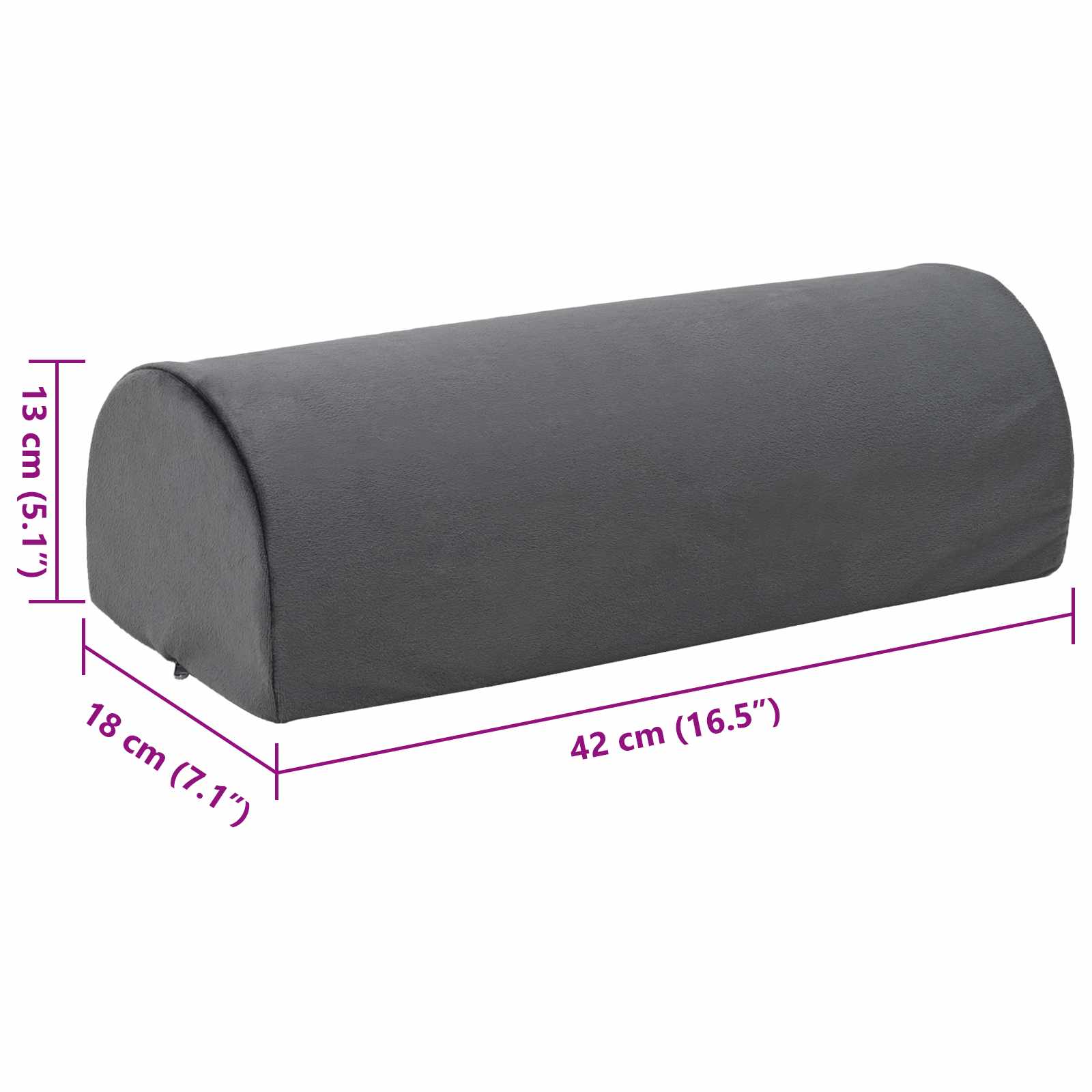 Fußstützenkissen Uni Grau 42 x 18 x 13 cm PU-Schaum