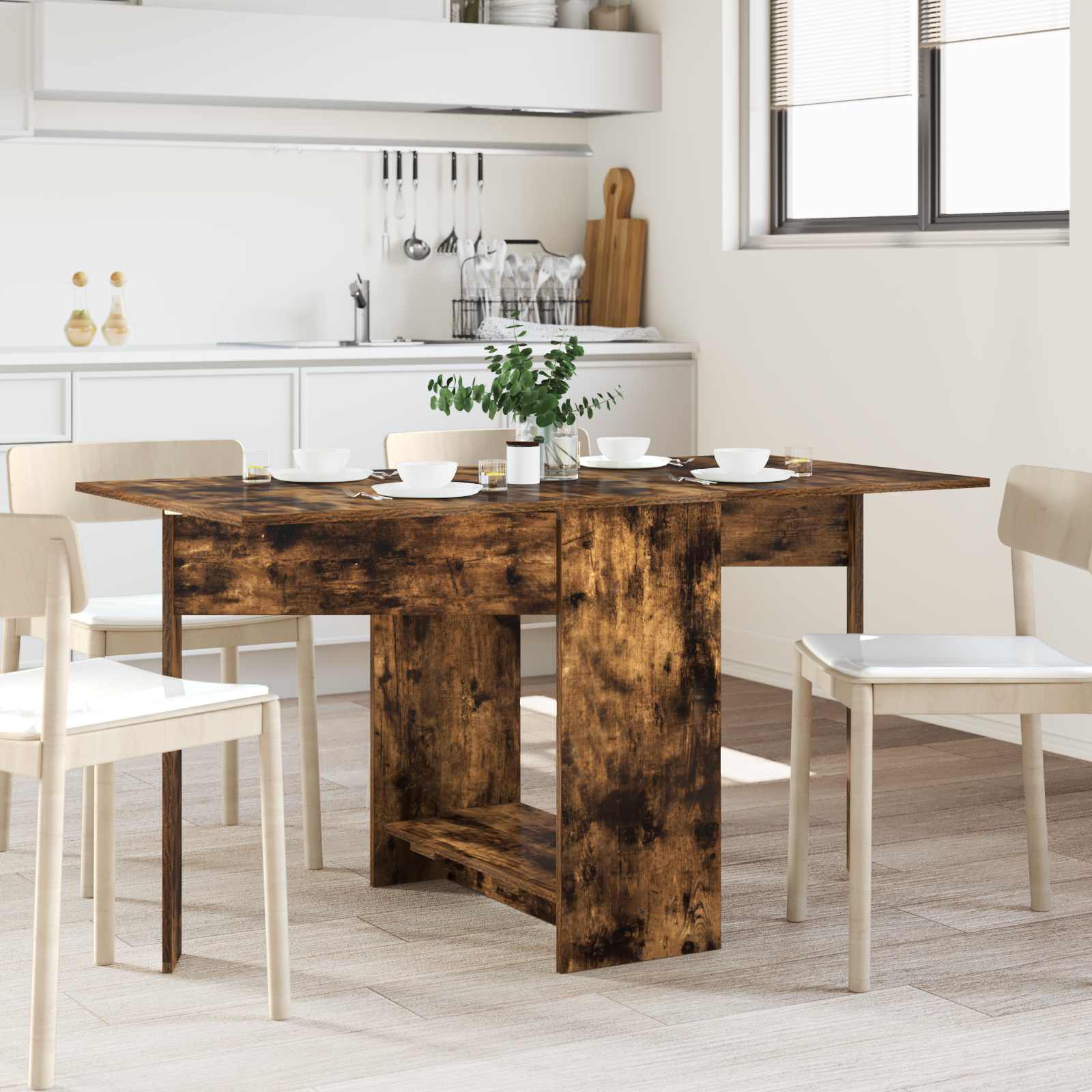 Esstisch 138 x 70 x 73,5 cm Holzwerkstoff Weiß Rechtwinklig