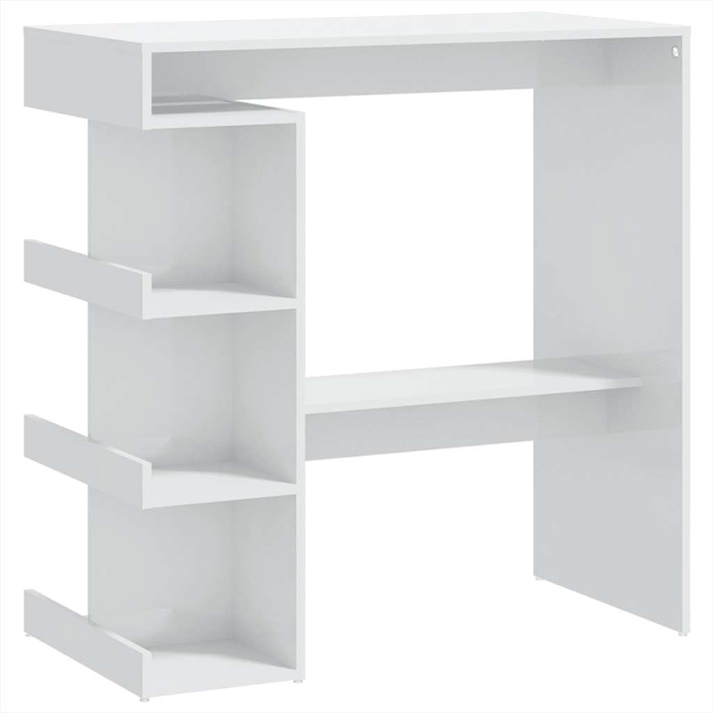 Bartisch mit Regal Weiß 100x50x101,5 cm Holzwerkstoff