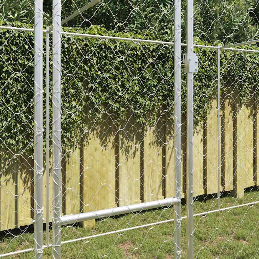 Hundezwinger mit Tür Grau 2x2x1,5 m Verzinkter Stahl