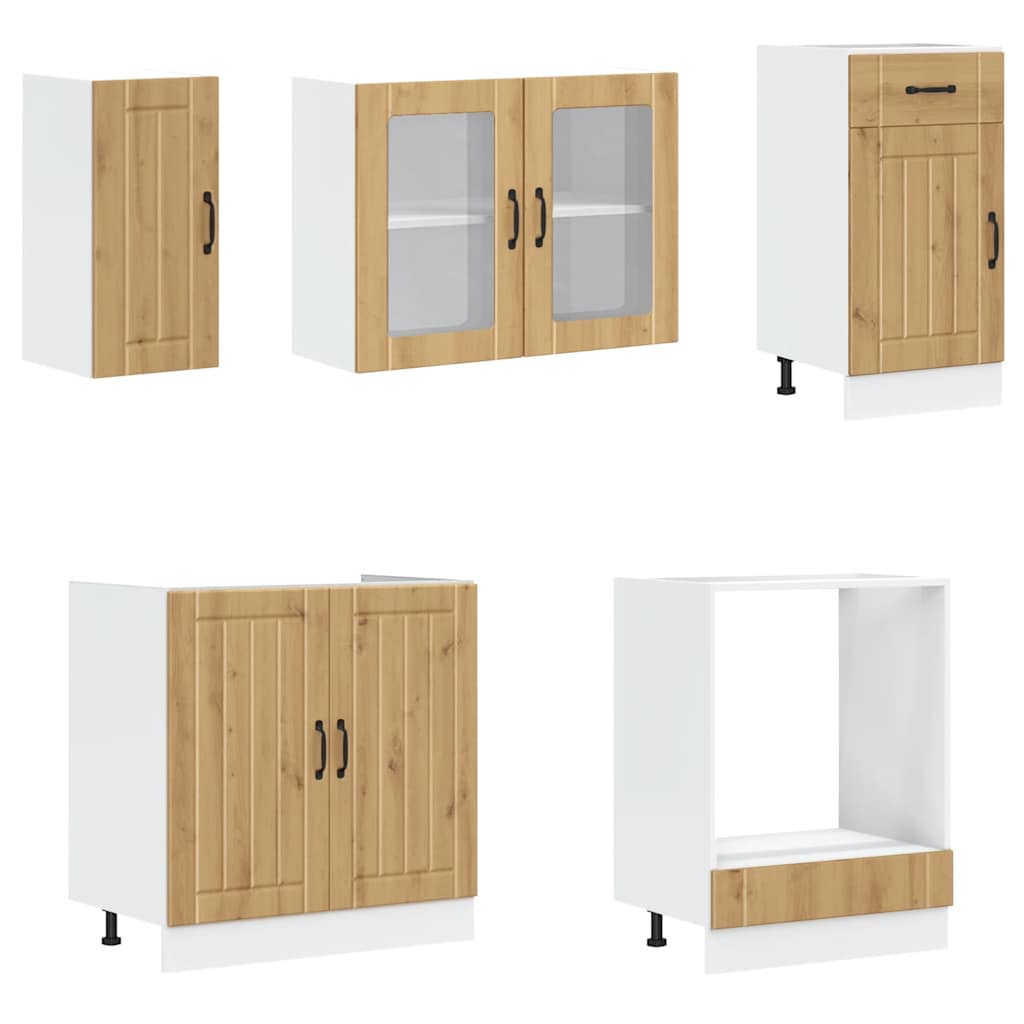 8-tlg. Küchenschrank-Set Lucca Weiß Holzwerkstoff