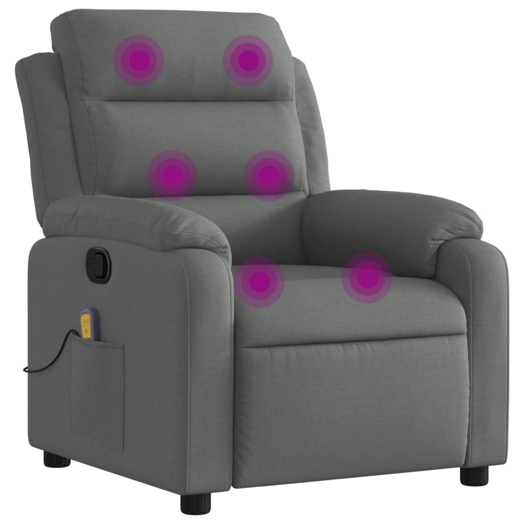 Massage-Relaxsessel, hellgrauer Stoff