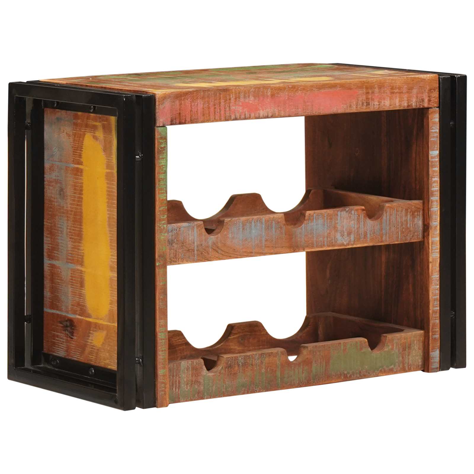 Weinregal Braun 60 x 45 x 33 cm Massives grobes Mangoholz