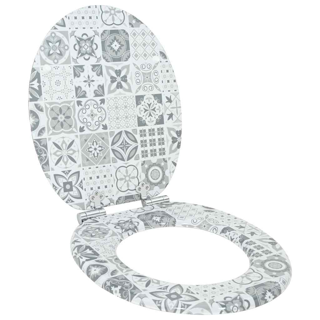 Toilettensitz MDF Deckel Schlichtes Design Weiß