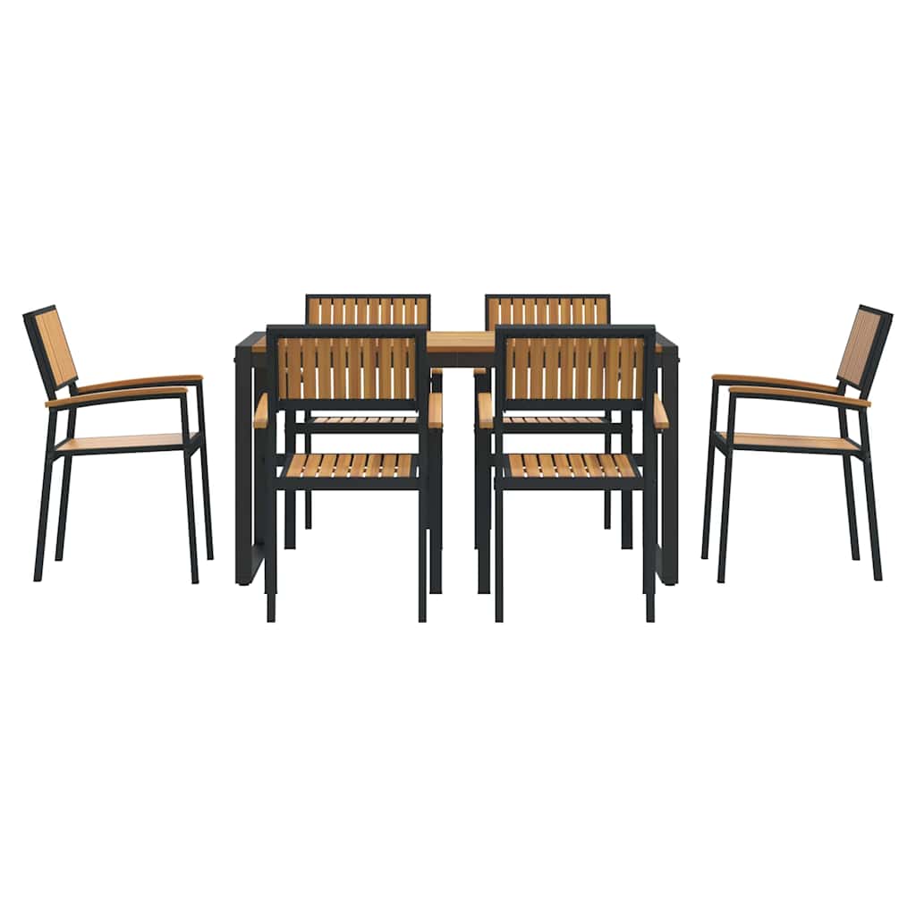 Garten Essgruppe 5 pcs Grau Massivholz Akazie