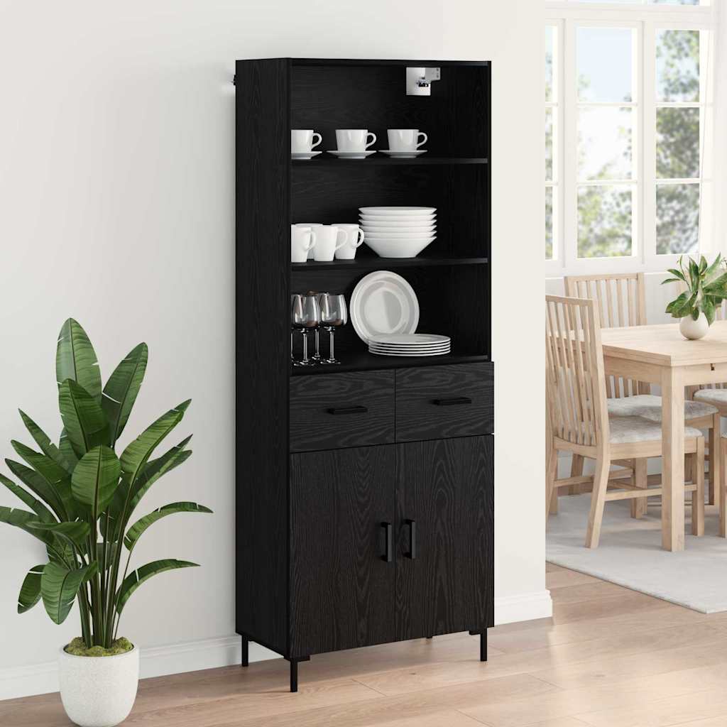 Highboard Hochglanz-Weiß 69,5x34x180 cm Holzwerkstoff