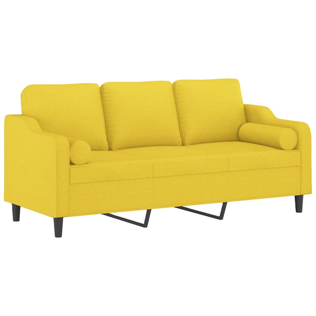 2-Sitzer-Sofa mit Zierkissen Braun 120 cm Stoff