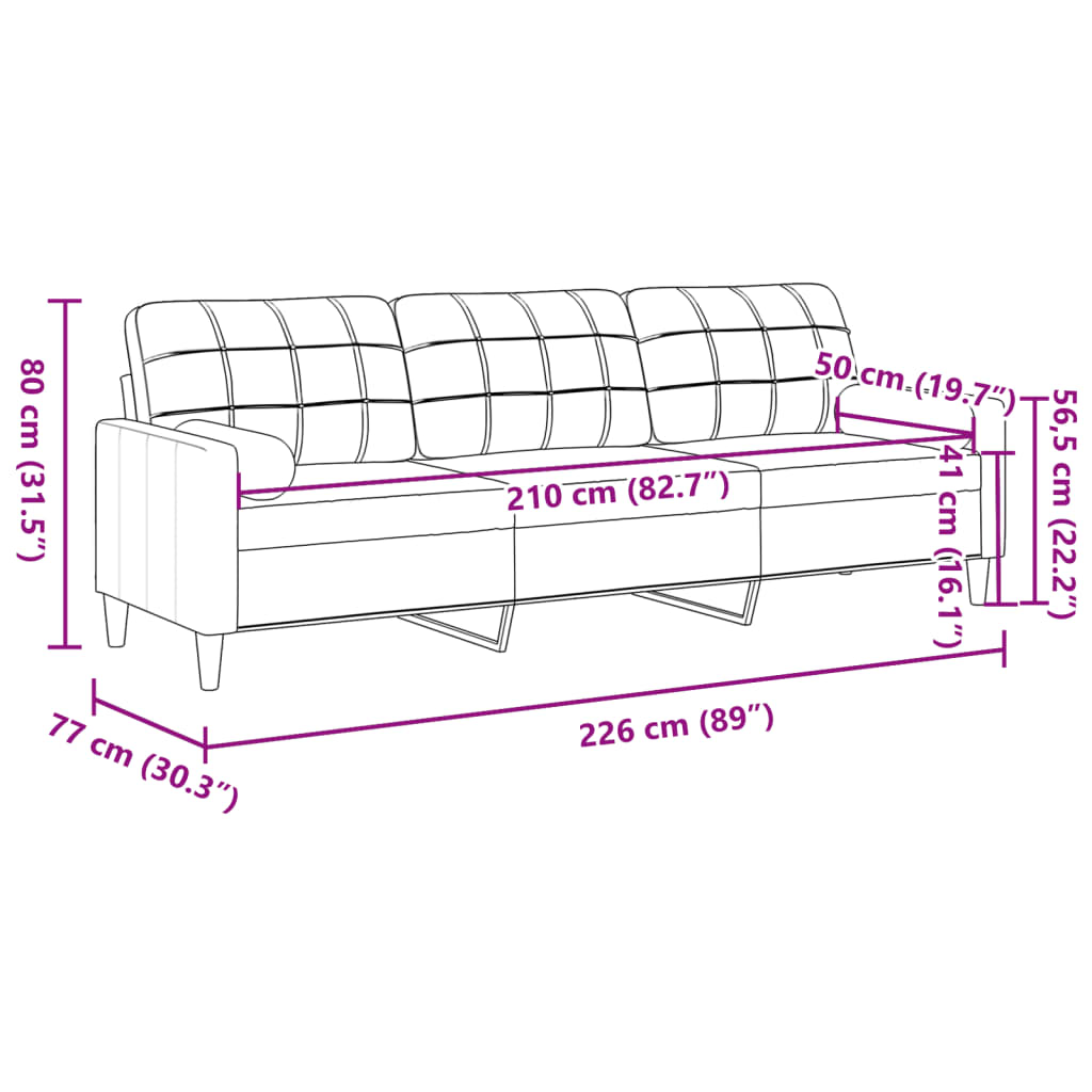 2-Sitzer-Sofa mit Zierkissen Braun 120 cm Stoff