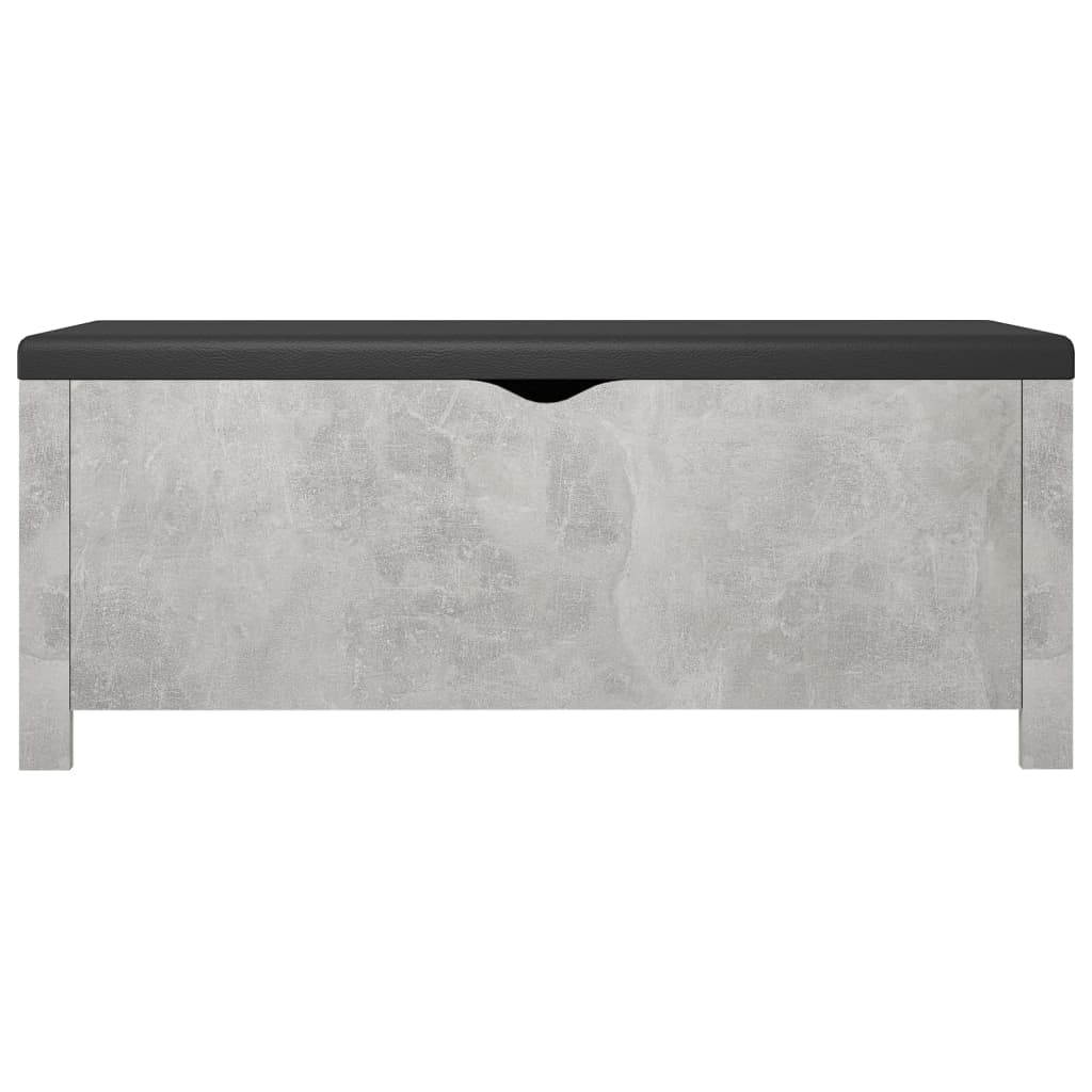Aufbewahrungsbox mit Kissen Grau 105x40x45 cm