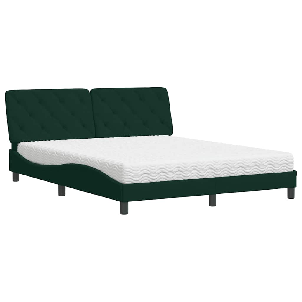 Bett mit Matratze Hellgrau 80x200 cm Samt