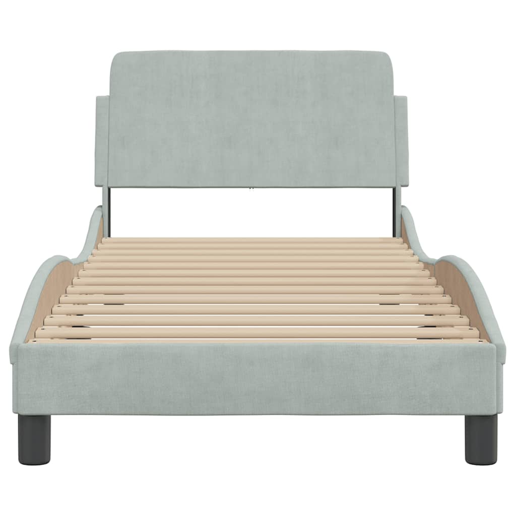 Bettgestell "Dover" Hellgrau 80x200 cm Samt