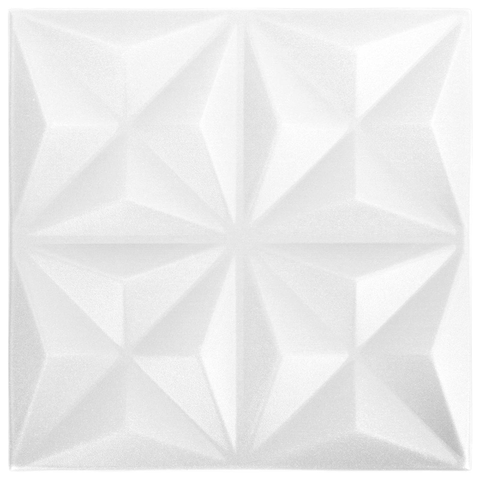 Wandpaneele 12 pcs Diamant Weiß 50 x 50 cm XPS Schaum