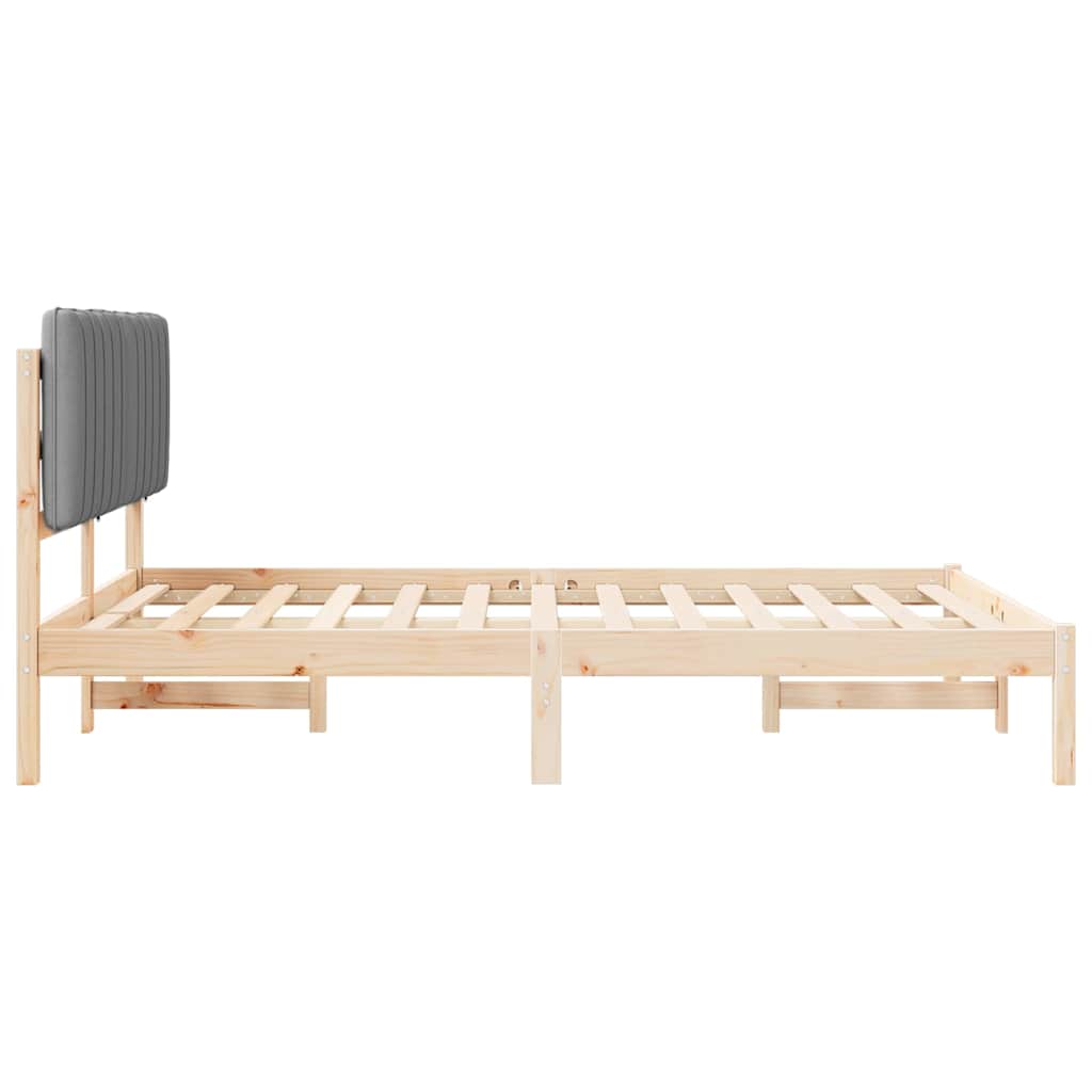 Bettgestell mit gepolstertem Kopfteil Hellgrau 200 x 200 cm