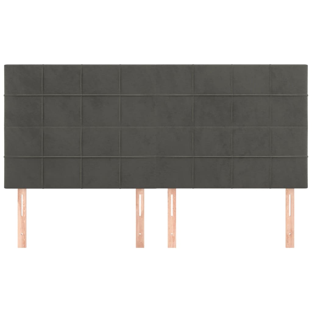 Kopfteil Hellgrau 80x5x118/128 cm Samt