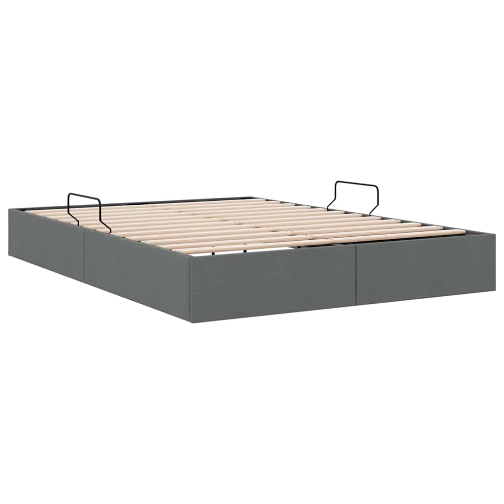 Aufbewahrungsbett mit Matratze Hellgrau 203 x 100 cm Stoff