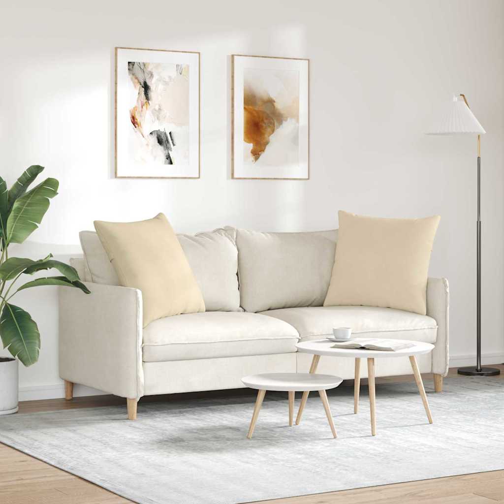 Sofakissen 2 Stück Taupe 50 x 30 cm Stoff