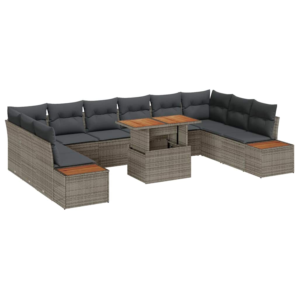 Garten Essgruppe mit Kissen 11 pcs Schwarz und Beige