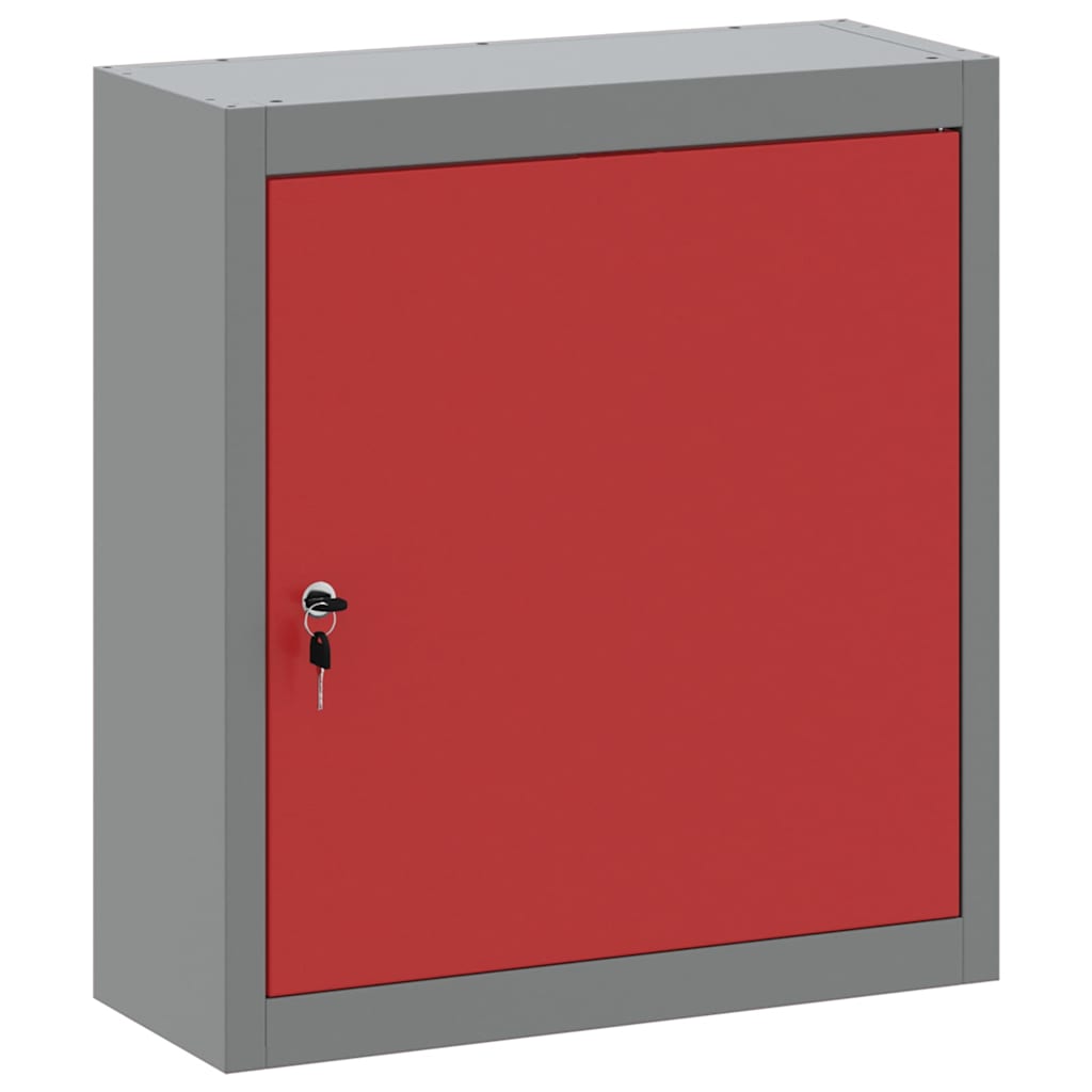 Werkzeugschrank mit Regal Schwarz und Grau 55 x 55 x 55 cm
