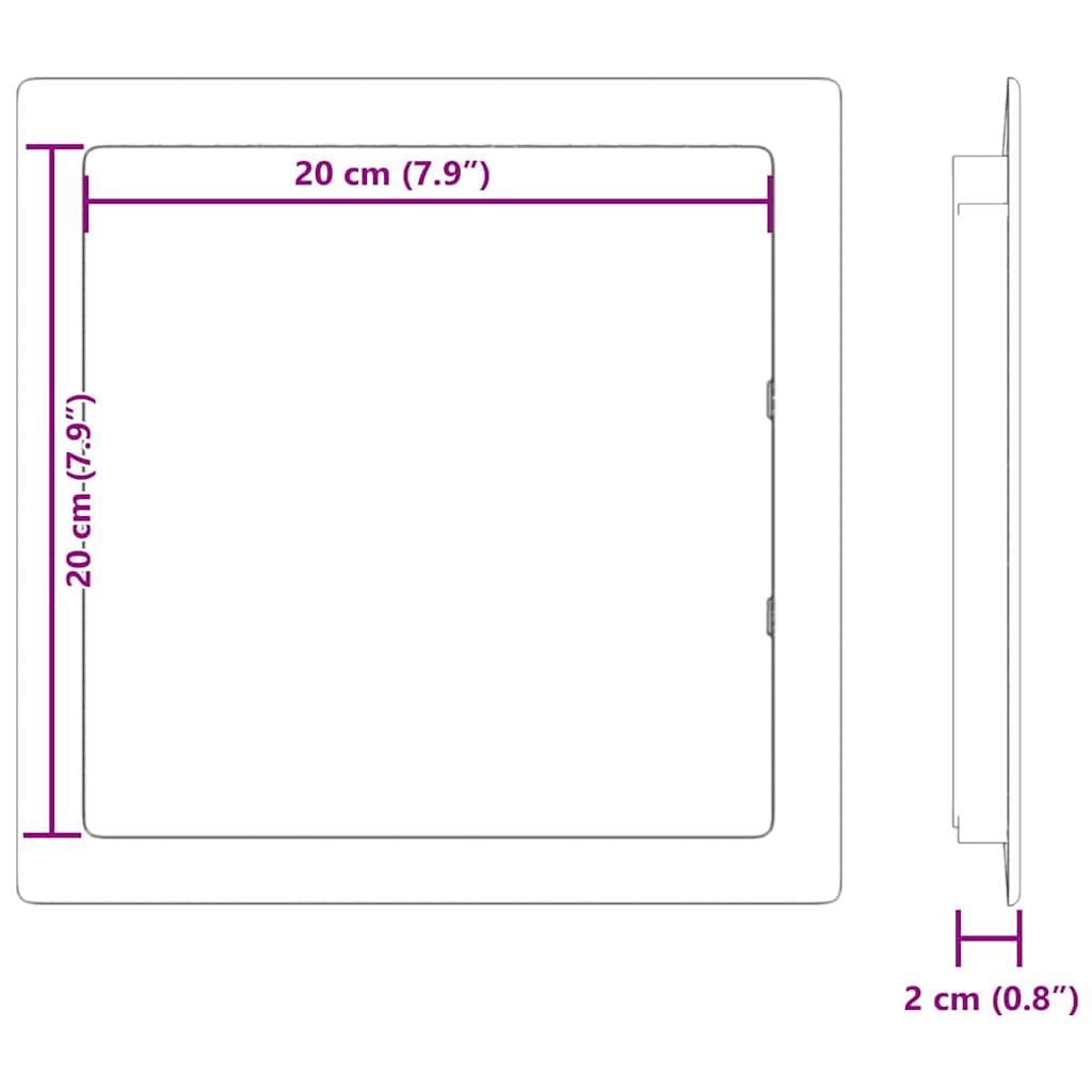 Zugangspanels 2 pcs Weiß 15 x 15 cm ABS Kunststoff