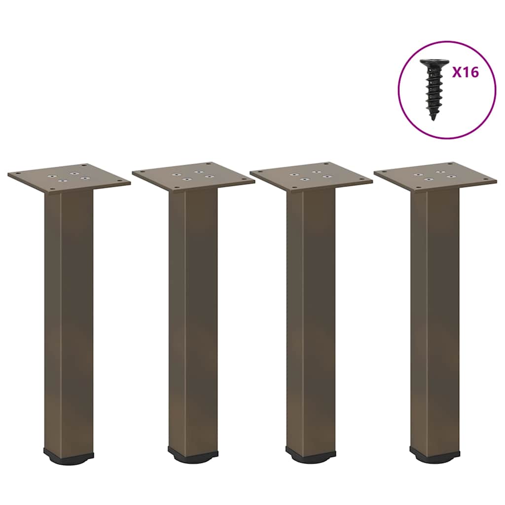 Bartischbeine 4 Stk. Schwarz 100-102 cm Stahl