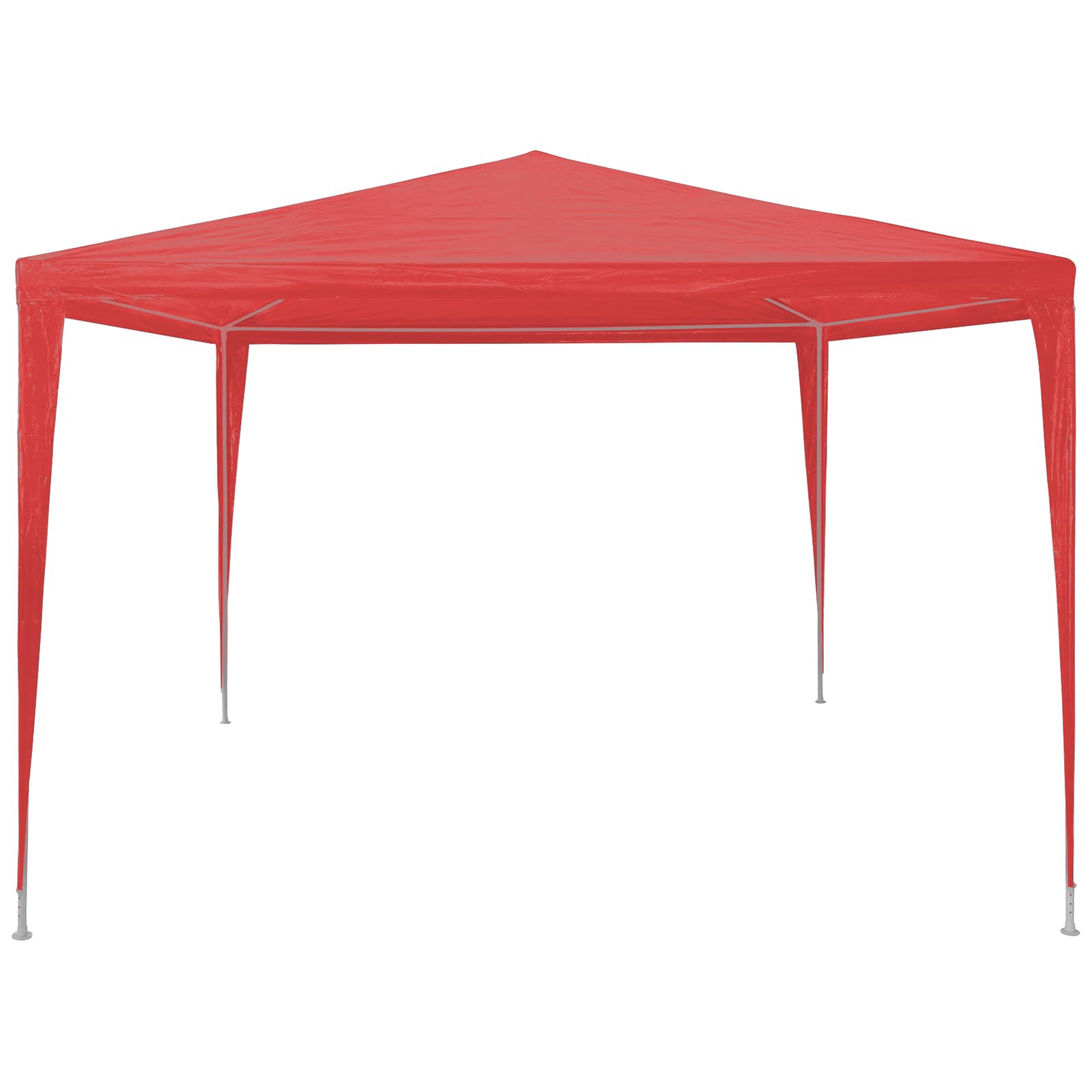 Partyzelt 400 x 300 x 255 cm Rot PE und Stahl