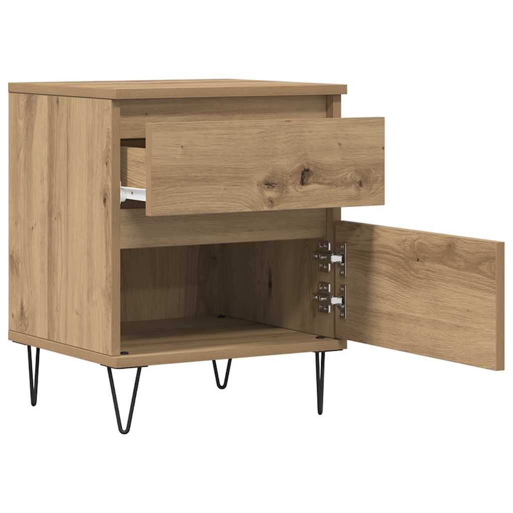 Bettschrank Schwarz Eichen-Optik 40 x 35 x 50 cm Holzwerkstoff