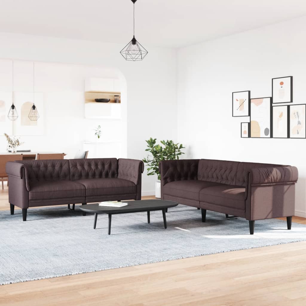 3-tlg. Sofagarnitur Hellgrau Stoff