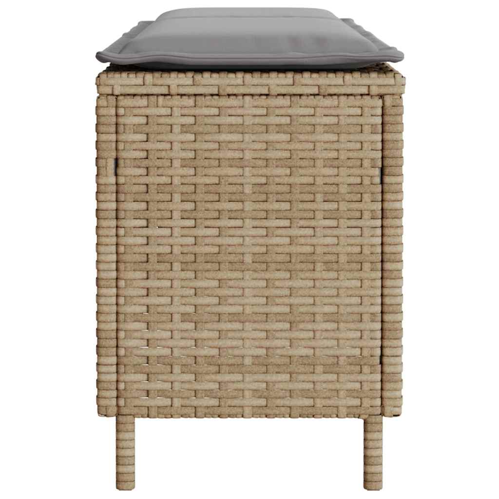 Gartenbank mit Kissen Schwarz 110x30x40,5 cm Poly Rattan