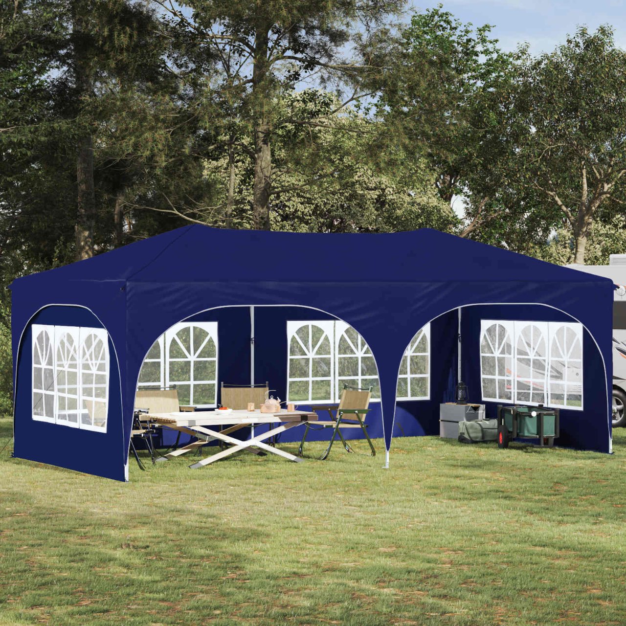 Pop-up Partyzelt 575 x 288 x 245 cm Creme Oxford-Stoff