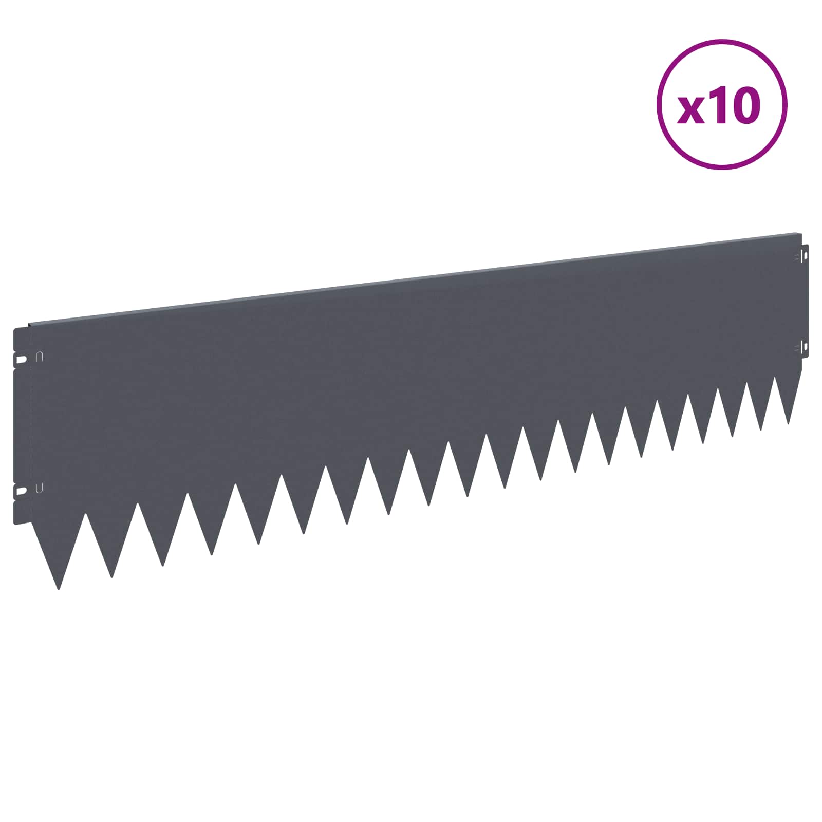 Raseneinfassung 10 pcs 103 x 10 cm Stahl Schwarz
