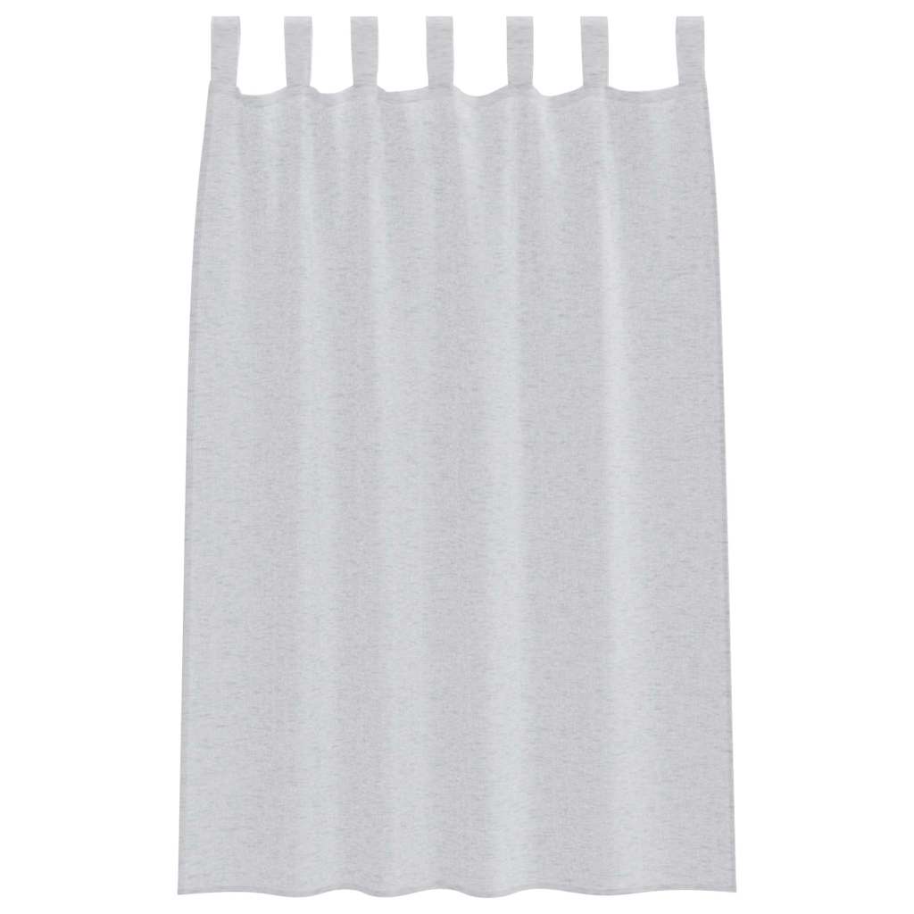 Voile-Vorhang mit Vorhängen 2 pcs Weiß 140 x 140 cm Polyester