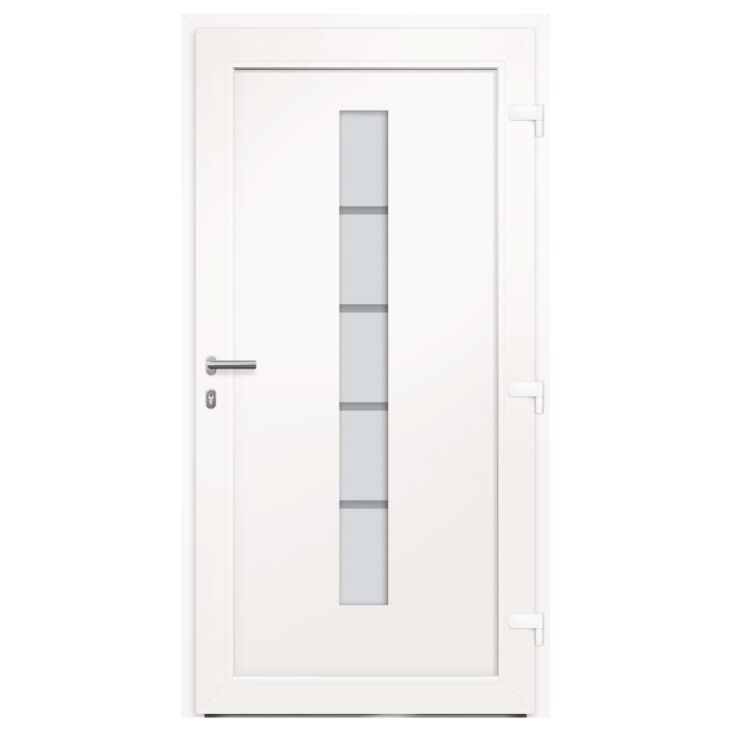 Haustür Aluminium und PVC Weiß 100x210 cm