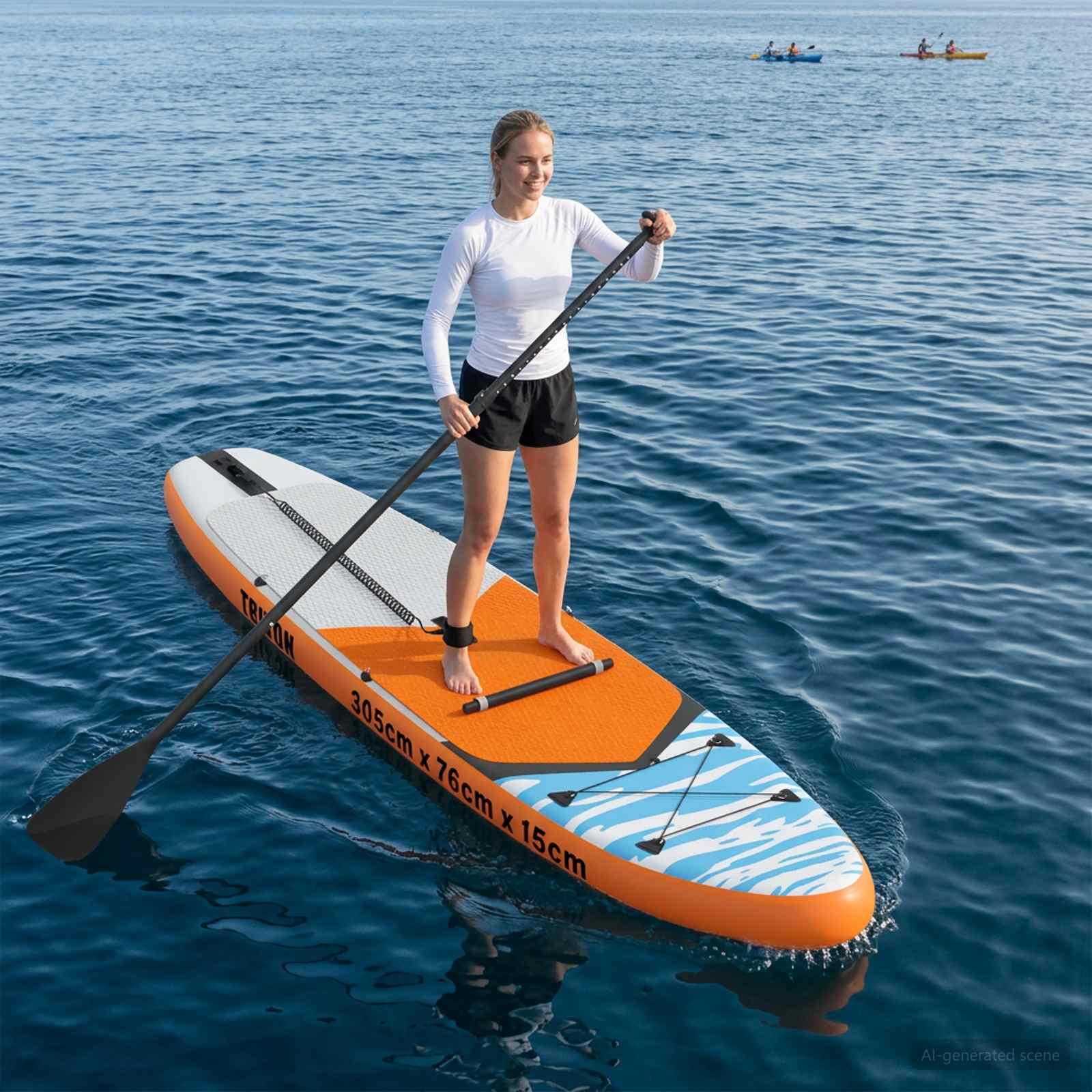 SUP Board mit Sitz 2-in-1 POSEIDON 305 x 76 x 15 cm Grün für