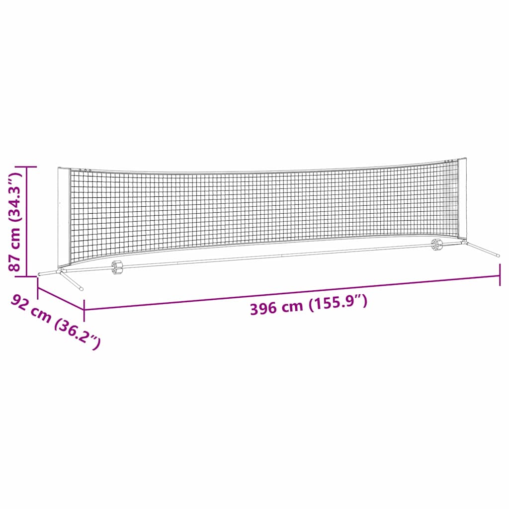 Tennisnetz Schwarz und Rot 301 x 90.5 x 87 cm Polyester