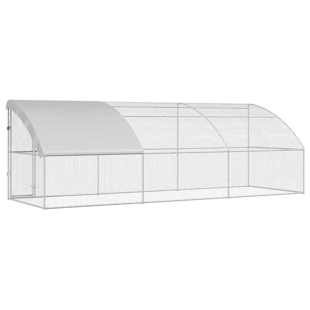 Hühnerkäfig 2 pcs Silber 400 x 200 x 200 cm Stahl und PE