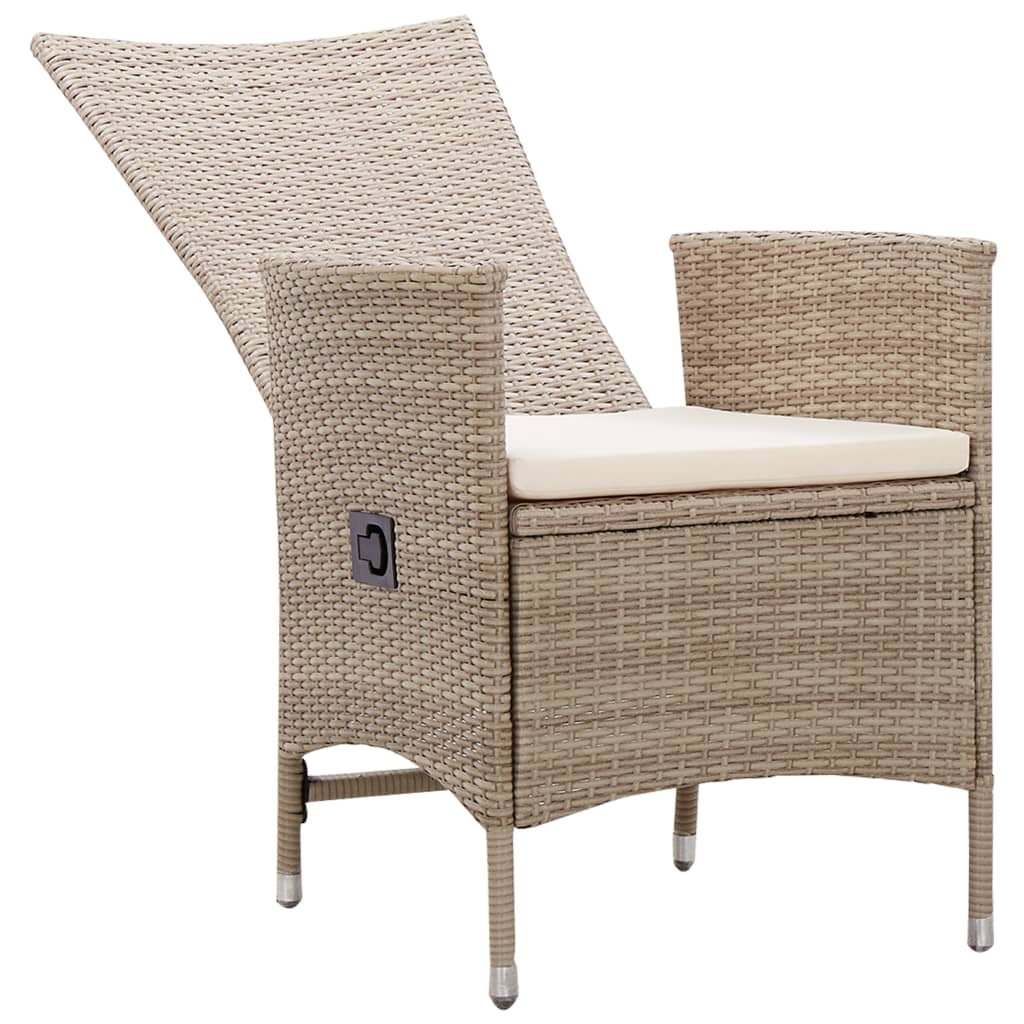 Garten-Liegestühle 2 Stk. mit Auflagen Poly Rattan Schwarz
