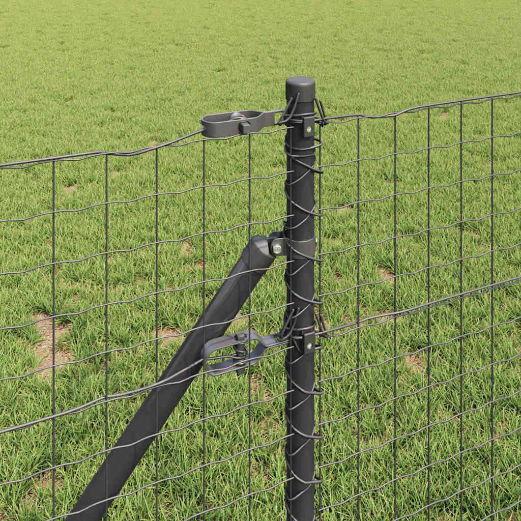 Zaunpfosten 2 pcs Grün 50 cm Pulverbeschichteter Stahl