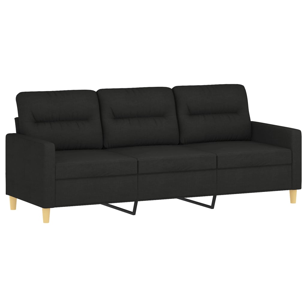 3-tlg. Sofagarnitur mit Kissen Taupe Stoff