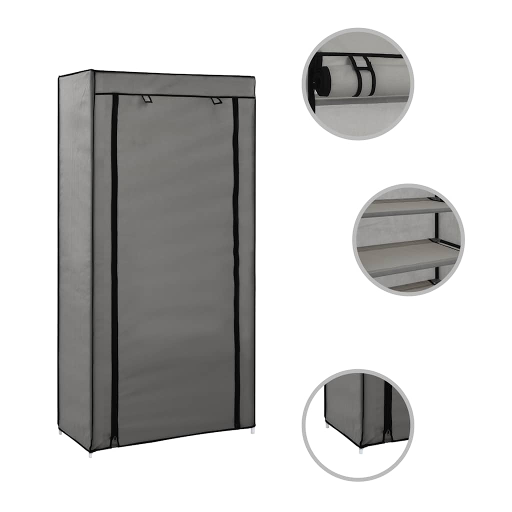 Schuhschrank Schuhregal Schuhablage 5 Schicht 58 x 28 x 106 cm Schwarz