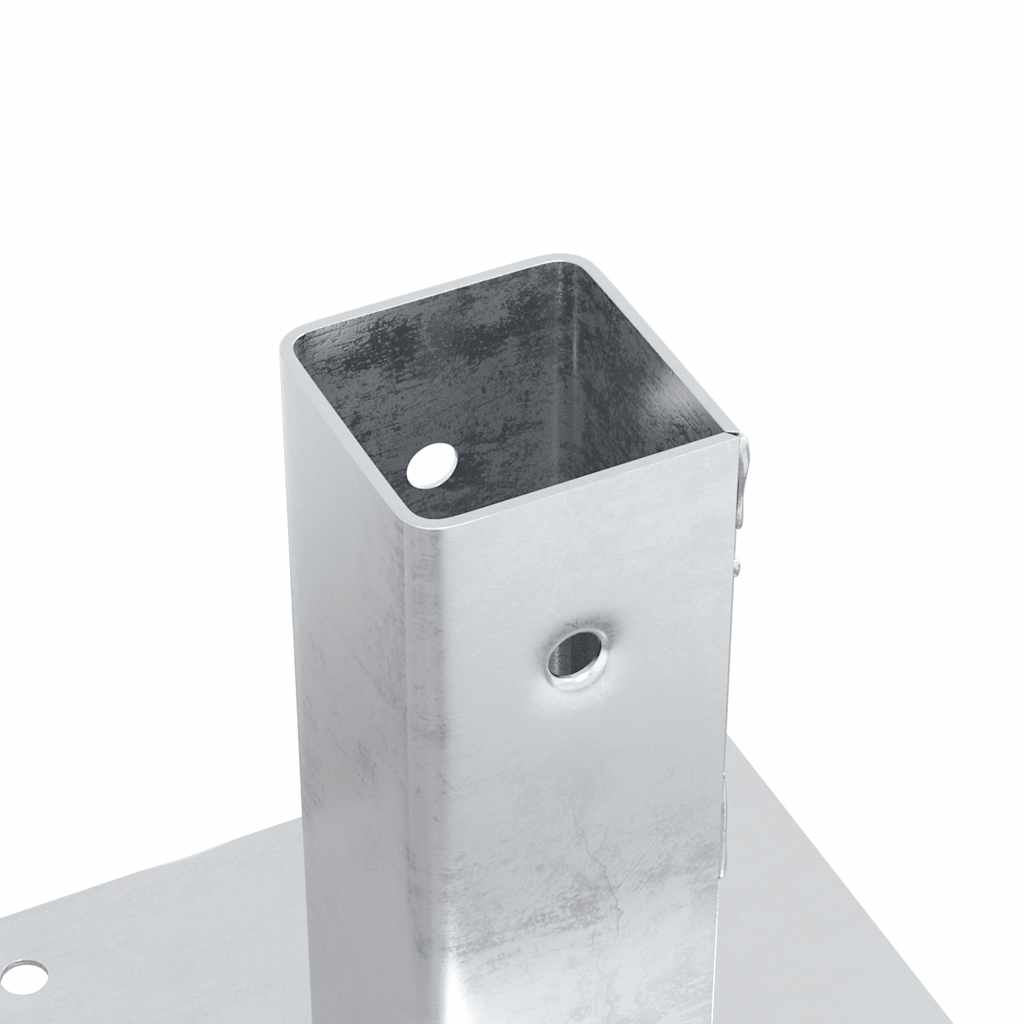 Pfostenträger Quadratisch 4Stk. Silber 46x46mm Verzinkter Stahl
