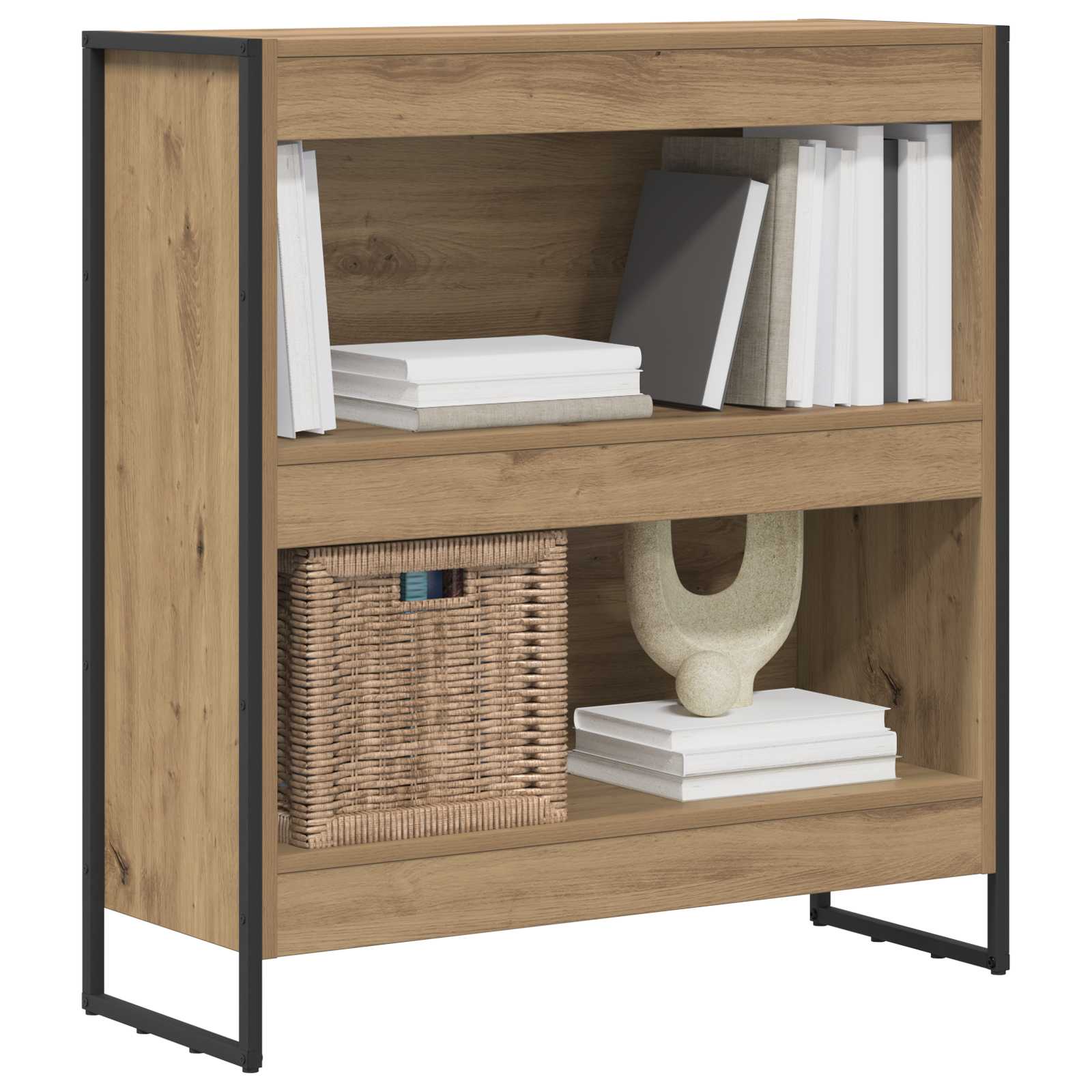 Bücherregal 2 pcs Schwarz Eichen-Optik 60 x 30 x 189,5 cm