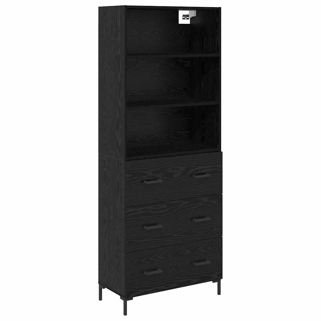 Highboard Hochglanz-Weiß 69,5x34x180 cm Holzwerkstoff