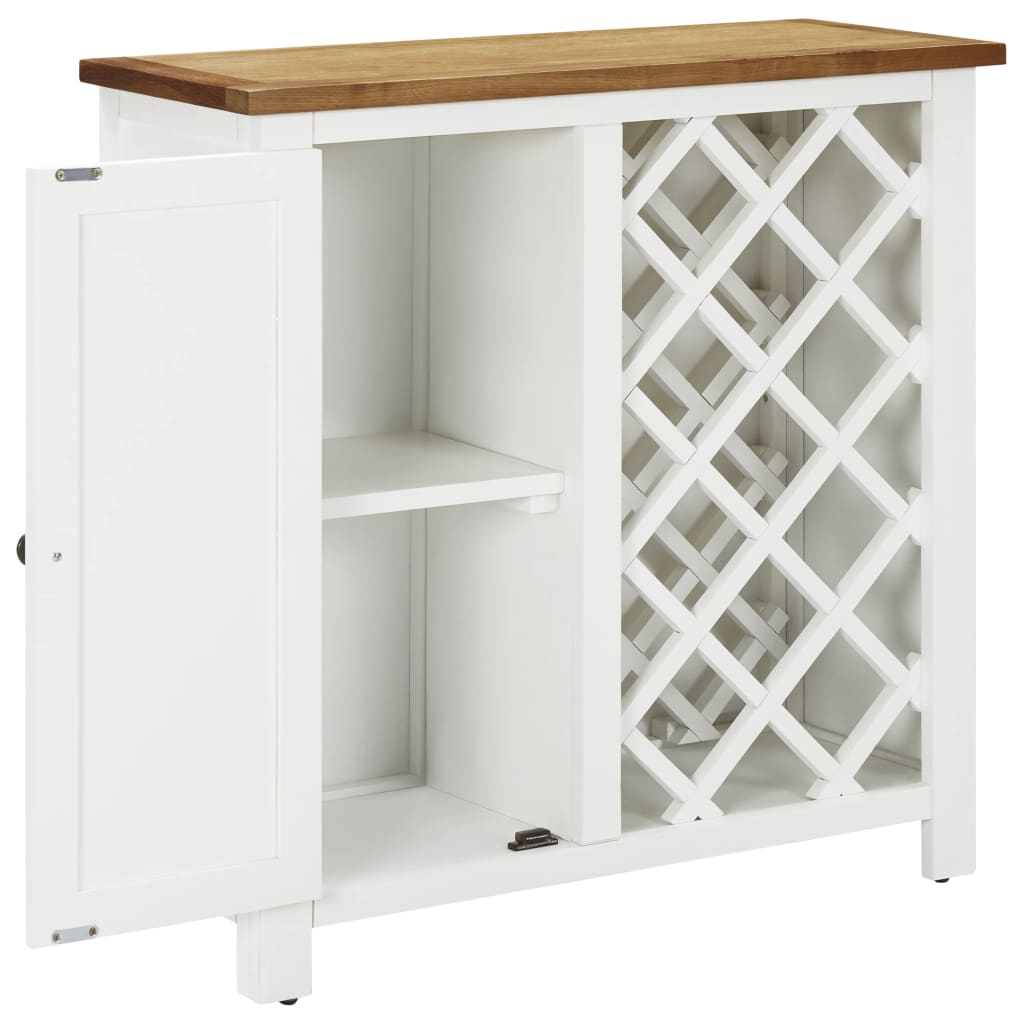 Weinschrank für 11 Flaschen 80 x 32 x 80 cm Eiche Massivholz