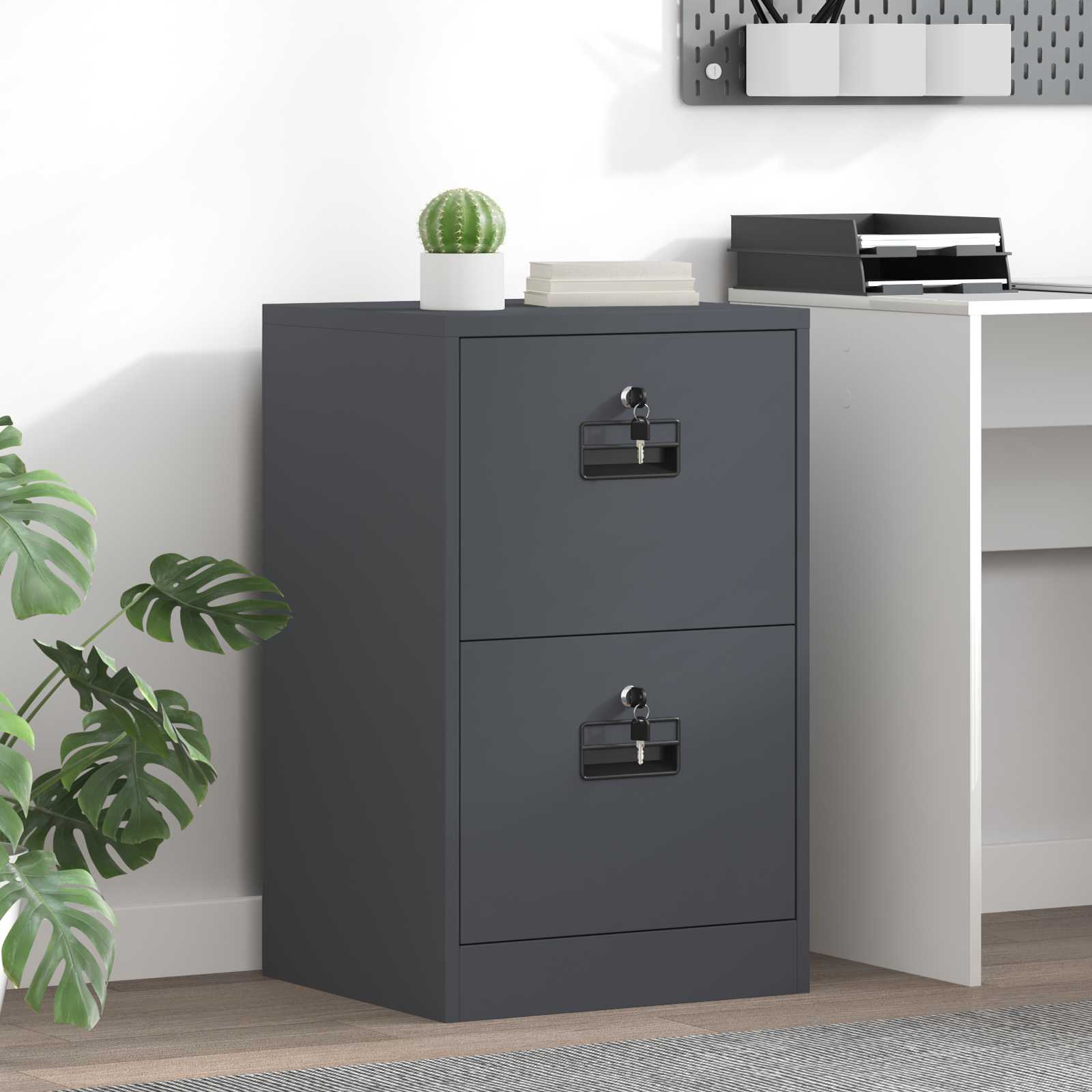 Aktenschrank 2 pcs Schwarz 44 x 50 x 139 cm Kaltgewalzter Stahl