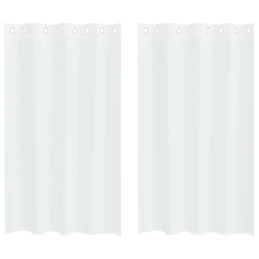 Voile-Vorhang mit Vorhängen 2 pcs Weiß 140 x 140 cm Polyester