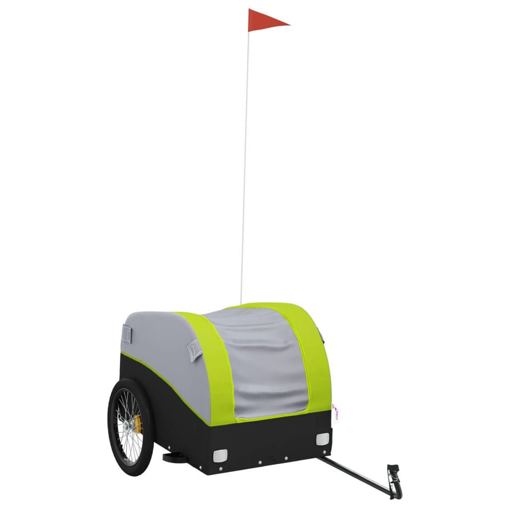 Fahrradanhänger Schwarz und Orange 30 kg Eisen