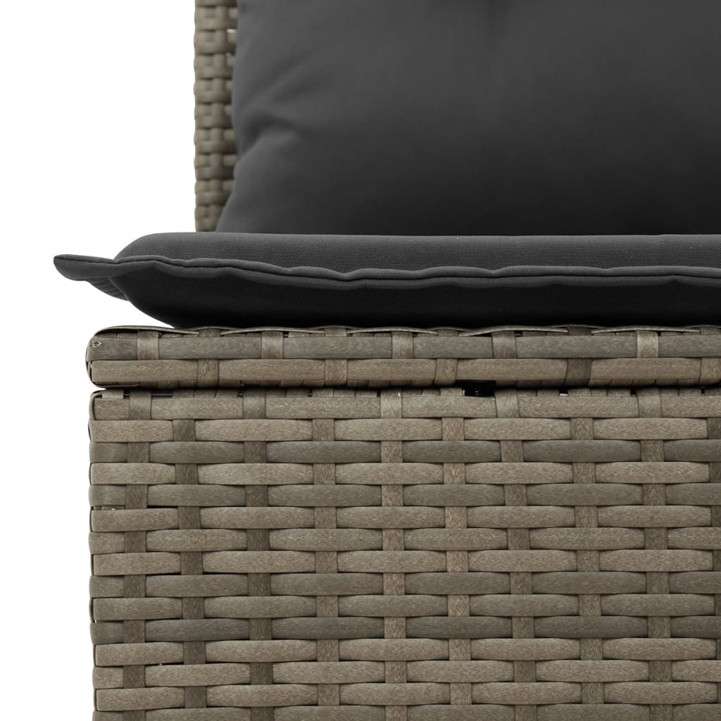 14-tlg. Garten-Sofagarnitur mit Kissen Schwarz Poly Rattan