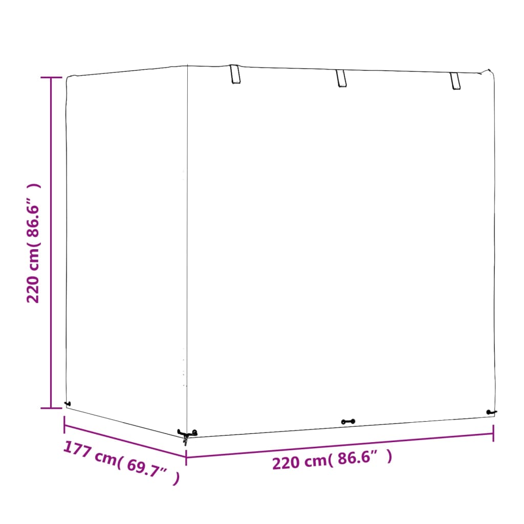 Hollywoodschaukel-Abdeckungen 2 Stk. 10 Ösen 255x145x170 cm